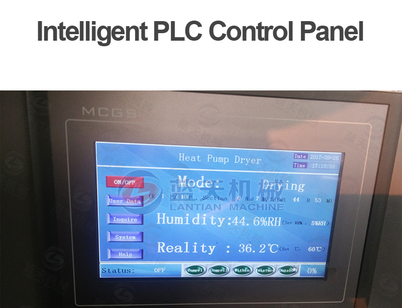 heat pump fruit dryer PLC display