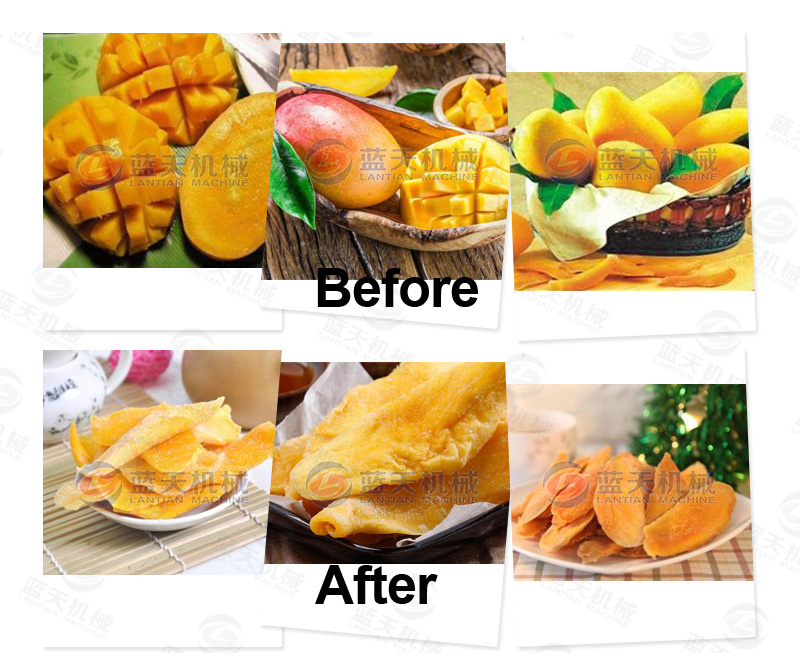 Mango drying effect comparison